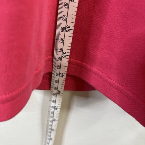 Talbots Women's Dress Size XL Short Cap Sleeve Buttons on shoulder Pink Cotton - Picture 8 of 8